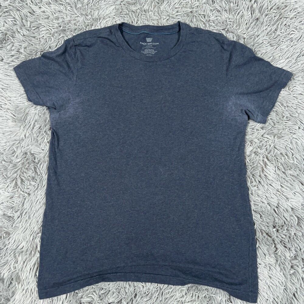 Mack Weldon Adult Shirt Large Blue Daily Wear Pima Cotton Pullover Tee Mens